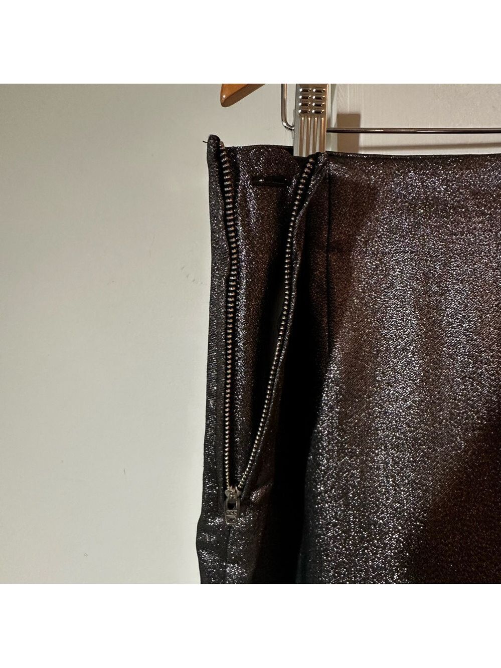& OTHER STORIES Metallic Mini Skirt Pewter, Minimalist, Holiday party, sz EU 36 - Picture 8 of 10